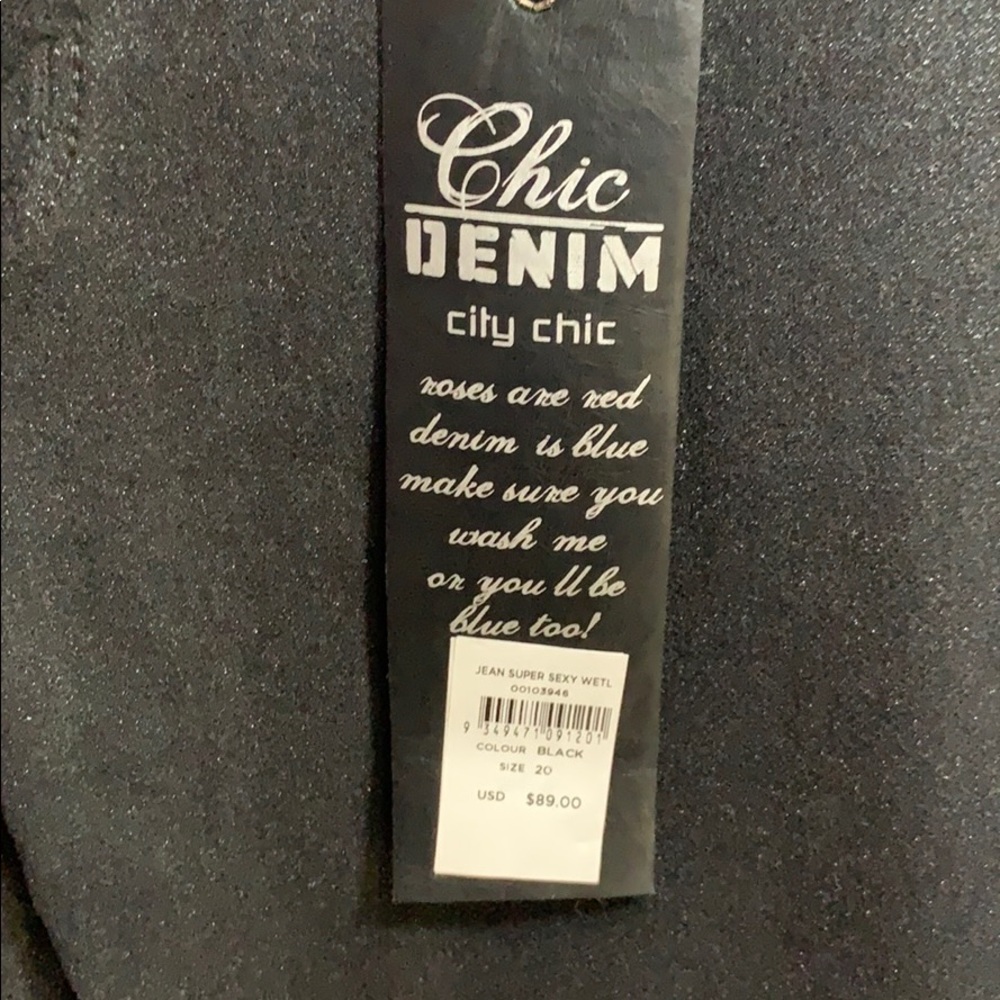 City Chic Black Jeans “wet look”